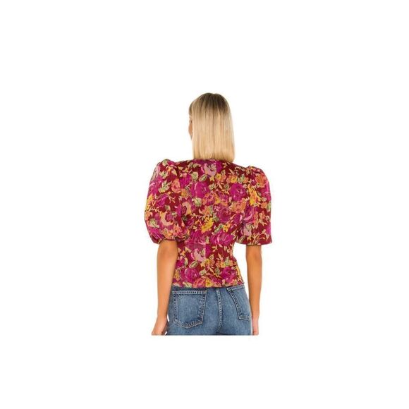 Revolve LPA Puff Sleeves Floral Blouse Size S - Picture 3 of 6